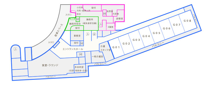 フロアーマップG階(グランドフロアー)